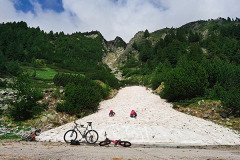 Bansko, June snow under Vihren