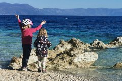 of course they got wet playing on the beach, Rabac