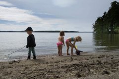 difference between Finnish and half Finnish kids in one photo. When there is water and sun you swim, right?